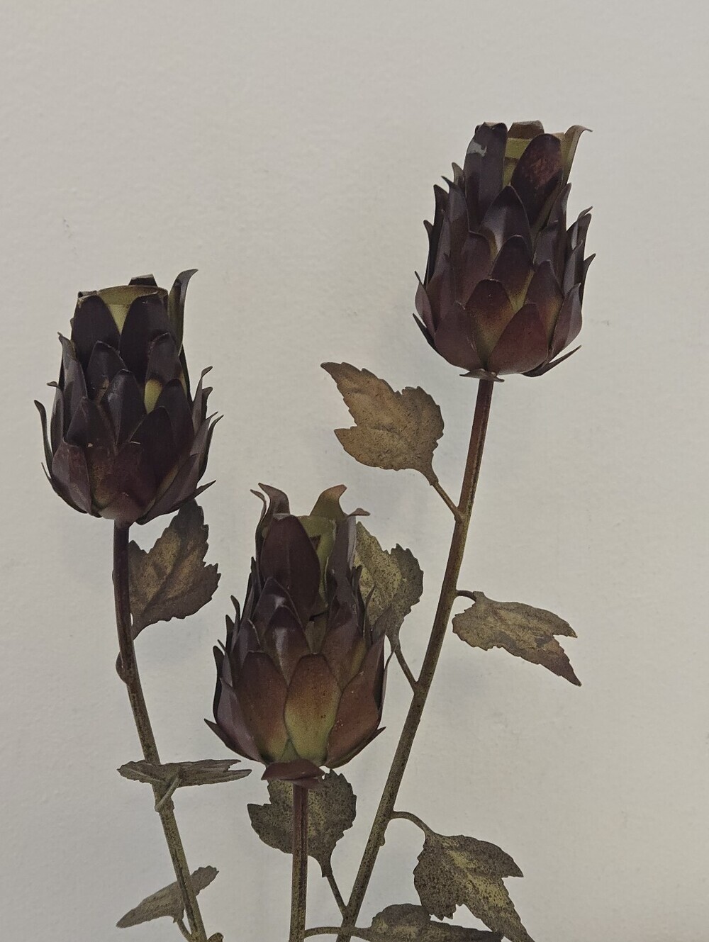 Vintage Flower Candelabra Floral Candelabra Tole Flowers Decor - Picture 3 of 10